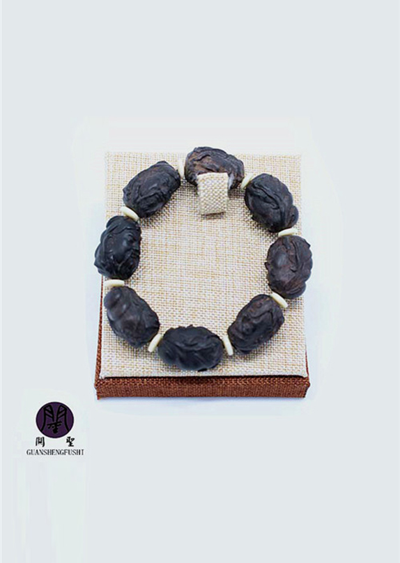 关公手链橄榄核雕刻