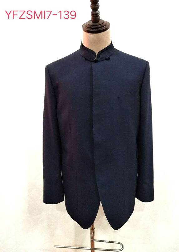 YFZSMI7-139灰色立领暗门襟样衣
