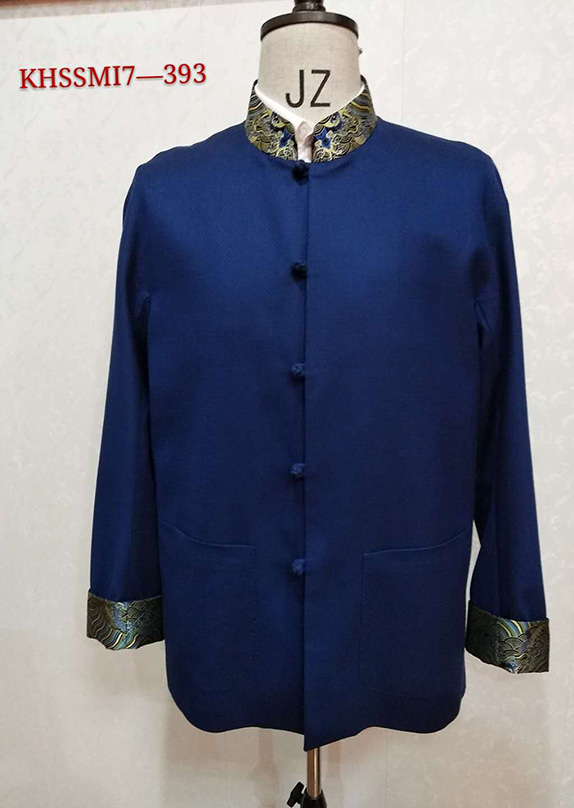 KHSSM17-393帝王蓝中式回行纹样衣